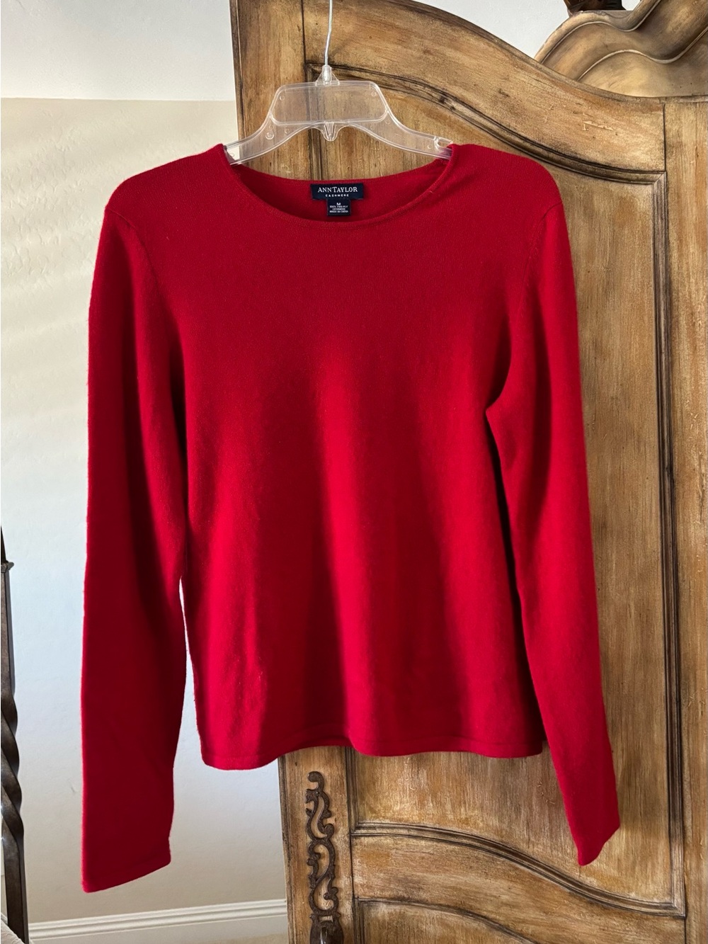 Ann Taylor Red Crewneck 2-Ply Cashmere Women’s Sweater Size M